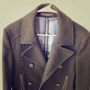 Ted Baker - Black peacoat, lightly worn